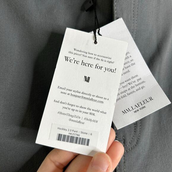 NWT M.M. Lafluer The Hockley 2.0 Pant Straight Leg Women’s 6 Gray Career Office - Picture 10 of 13